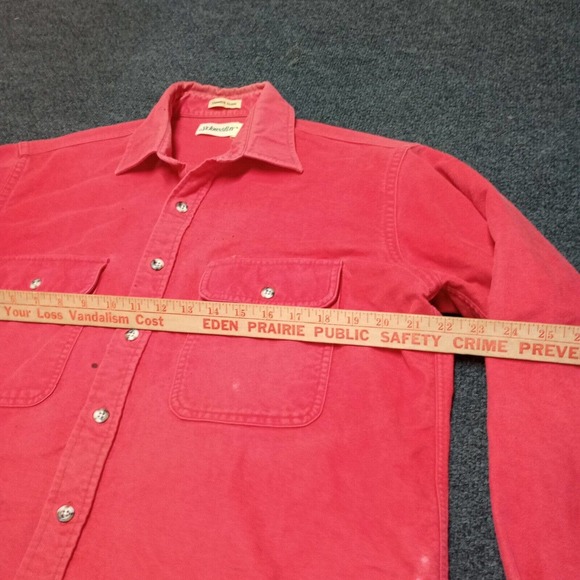 Vintage St Johns Bay Flannel Chamois Cloth‎ Shirt Adult Large Red Button Up - Picture 6 of 8